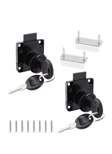 2 Pack File Cabinet Locks 22mm Cylinder Length Desktop Lock Mailbox Locks Desk Drawer Lock Keyed Different Rust-Resistant and Easy to Install