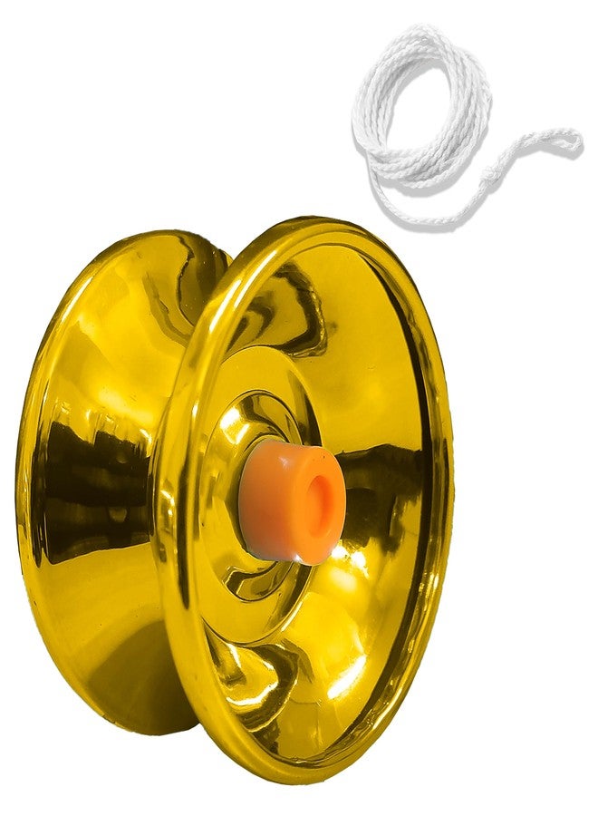 VGRASSP Metallic YoYo Spinner Toy for Kids | Made of Fine Quality High Gloss Metal | with Approx. 1 m Long String | Diameter 5.5 X Height 3.5 CM | - Color As Per Stock (Pack of 1) - Image 1
