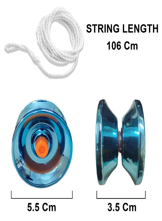 VGRASSP Metallic YoYo Spinner Toy for Kids | Made of Fine Quality High Gloss Metal | with Approx. 1 m Long String | Diameter 5.5 X Height 3.5 CM | - Color As Per Stock (Pack of 1) - Image 3