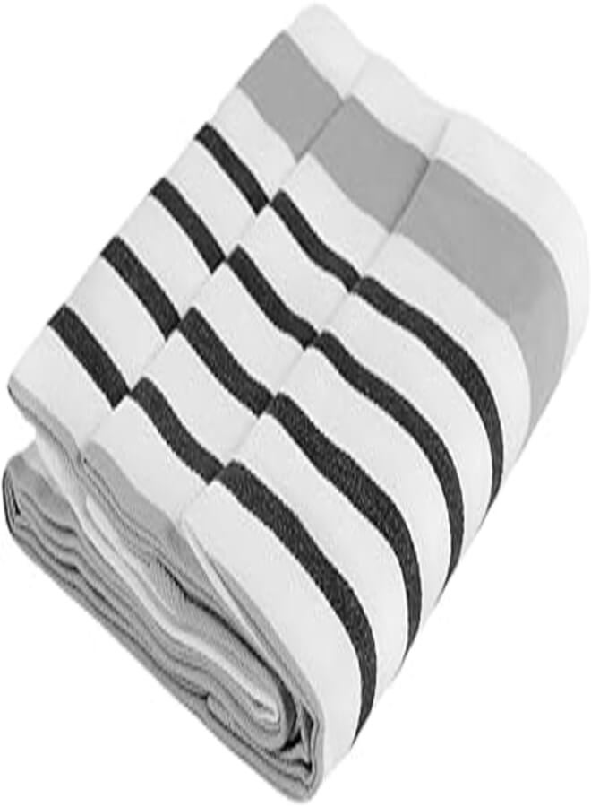 Signoola Multi-Purpose Towel Set Of 3 Pcs 50 x 70 cm Black Stripe, 100% cotton.