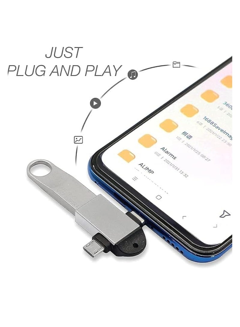 محول Otg ذكر 2 في 1 نوع سي ومايكرو . او تي جي ذكر الى USB A 3.0 انثى، نقل بيانات عالي السرعة للابتوب والموبايلات والتابلت والهواتف الذكية (متعدد الالوان)  - Image 3