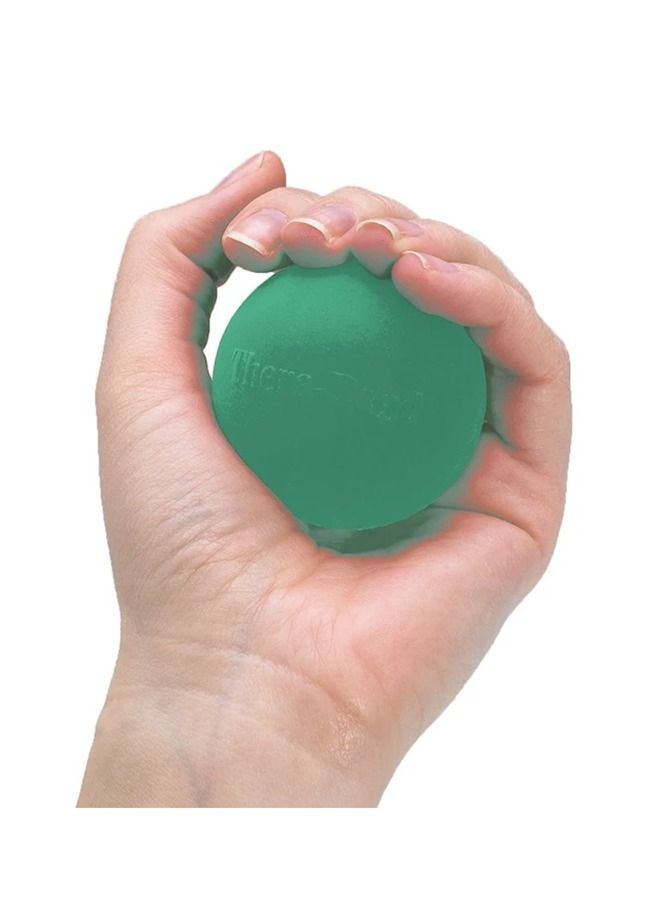 TheraBand Hand Exerciser – Green Medium Resistance – Therapy Ball for Hand, Finger, & Grip Strength - Image 2