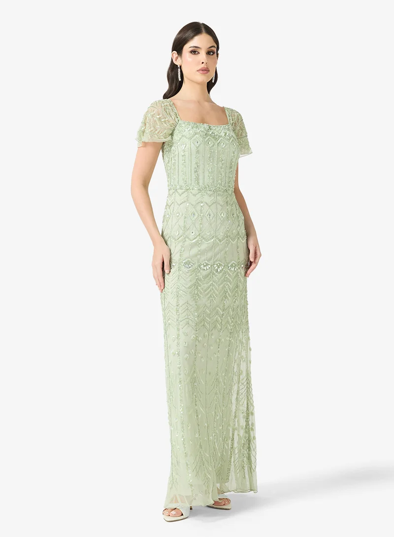 Corset Bodice Bead Embellished Evening Gown