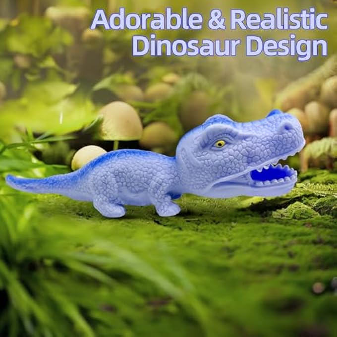 AiSiXin Dinosaur Squishy Toys Dino Stress Balls for Kids, Stretchy Stress Relief Ball Squeeze Toys, Sand-Filled Dinosaur Sensory Toys, Dino Fidget Toys for Adult (Blue) - Image 5