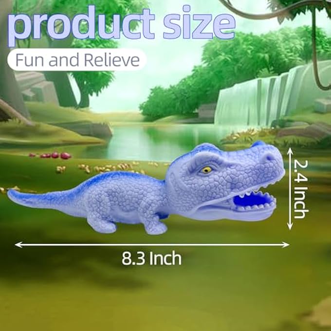AiSiXin Dinosaur Squishy Toys Dino Stress Balls for Kids, Stretchy Stress Relief Ball Squeeze Toys, Sand-Filled Dinosaur Sensory Toys, Dino Fidget Toys for Adult (Blue) - Image 2