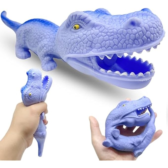 AiSiXin Dinosaur Squishy Toys Dino Stress Balls for Kids, Stretchy Stress Relief Ball Squeeze Toys, Sand-Filled Dinosaur Sensory Toys, Dino Fidget Toys for Adult (Blue) - Image 1