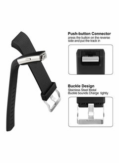 Y&D 3 Pack Waterproof Bands Compatible with for Fitbit Charge 2, Classic and Special Edition Replacement Silicone Wristbands Women Men (Black, Gray, Dark Blue)  - Image 3