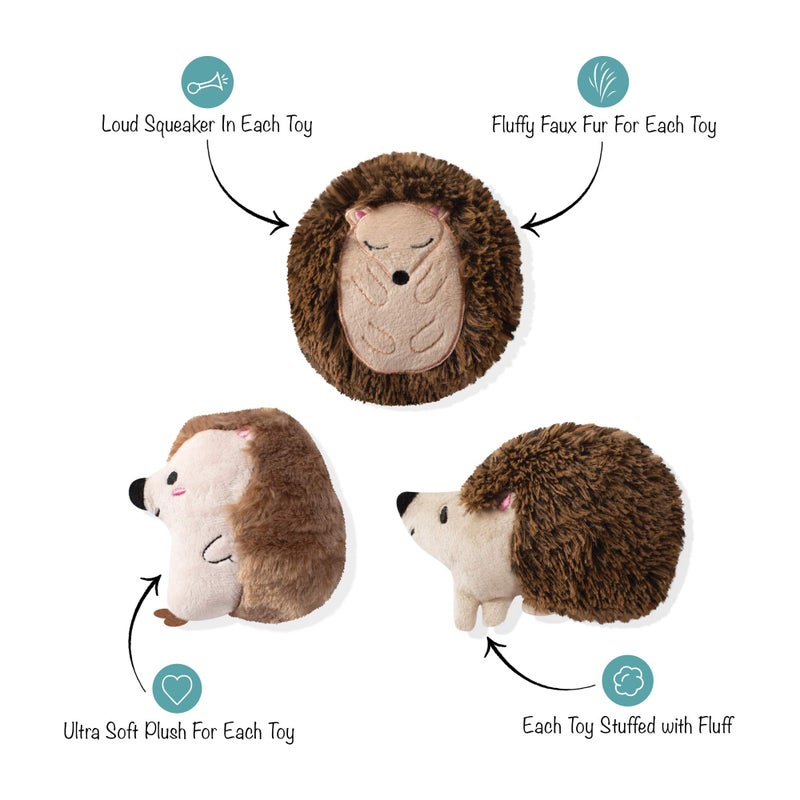 FRINGE STUDIO Pet Toy, Small Dog Toy Set, Hedgehogs, 3 Pieces (289408) - Image 3