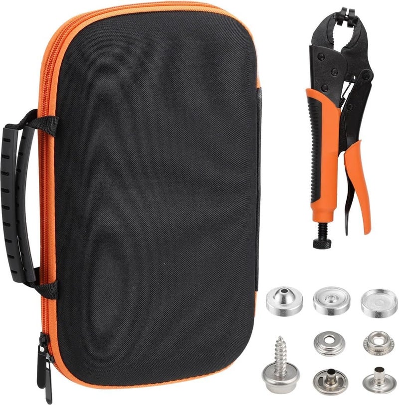 Heavy-Duty Snap Setter Kit With Adjustable Bolt, 140 Snaps, 3 Molds, Perforation Tool, And Storage Case For Canvas And Leather - Image 2