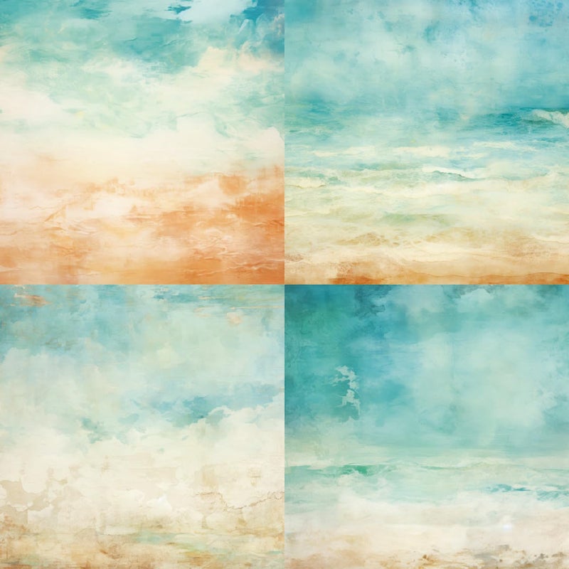DESEACO Scrapbook Paper Pad 6x6 Craft Paper Single-Sided Watercolor Seaside Background Beach Ocean Theme, Wedding, Birthday Party Decoration Sheets 24 - Image 4