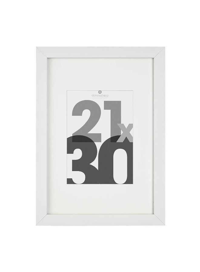 atmosphera Eva Wall Mounted Decorative Easy-Hanging Photo Frame White 21 x 30 cm 121157B  - Image 1