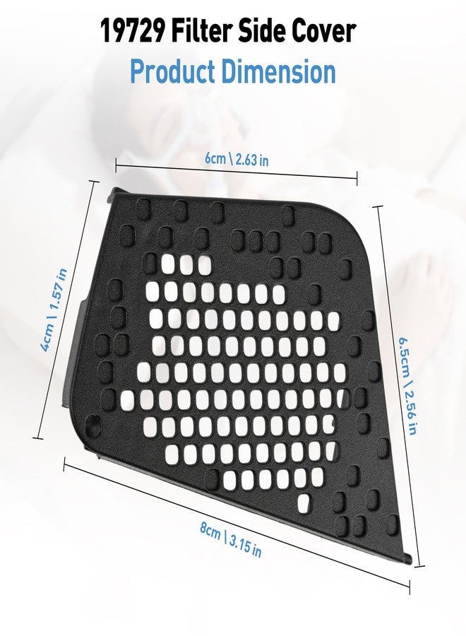 XwaYexa 19729 Filter Side Cover for Resmed AirSense 10/AirStart 10/AirCurve 10, Filter Door Cap for CPAP/Autoset/VPAP Machines Replacement, Black - Image 2