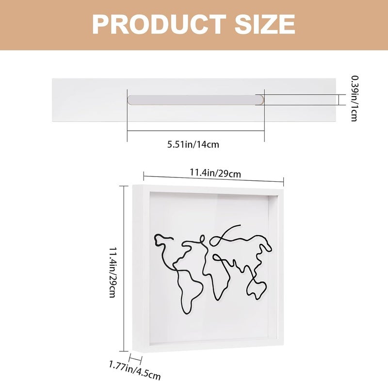 Trendy widespread design Adventure Archive Box for Memories - 12x12 Travel Shadow Box with Slot, Life in a Box Travel Frame, Top Loading Shadow Box for Souvenir Keepsakes, Travel Fund Money Box (White) Ready varied options - Image 3