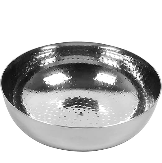 RJ kitchenware Store Sandwich Bottom Heavy Guage Stainless Steel Hammered Tasla, Without Handle Kadhai Cookware - Image 4