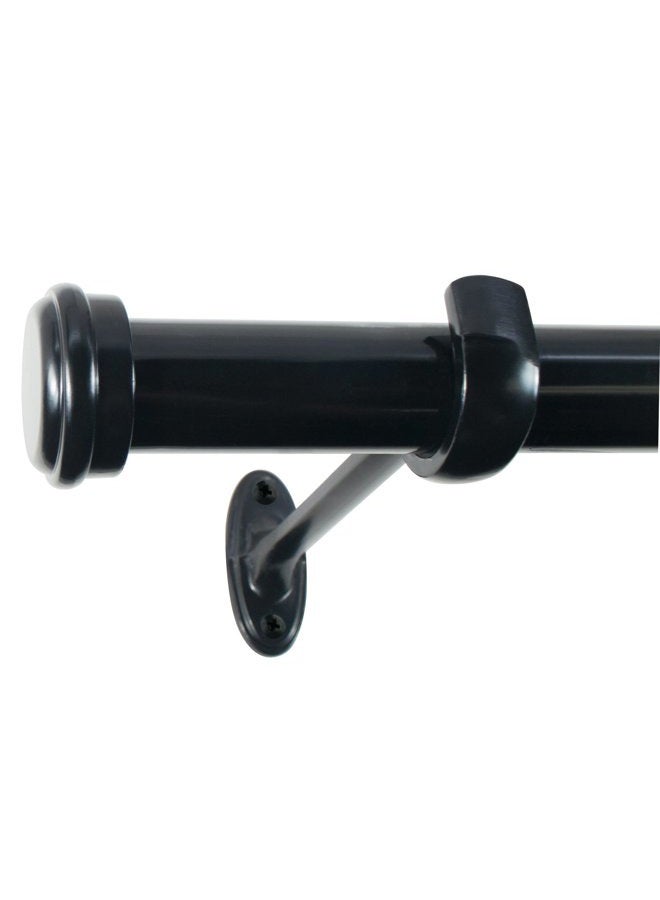 Decopolitan 27941-72ES 7/8-Inch End Cap Curtain Rod Set, 72 to 144-Inch, Black Espresso - Image 1