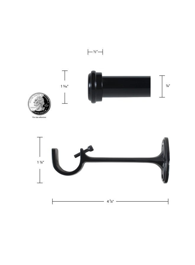 Decopolitan 27941-72ES 7/8-Inch End Cap Curtain Rod Set, 72 to 144-Inch, Black Espresso - Image 5