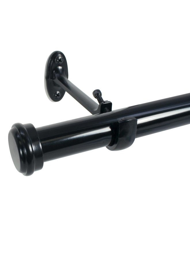 Decopolitan 27941-72ES 7/8-Inch End Cap Curtain Rod Set, 72 to 144-Inch, Black Espresso - Image 2