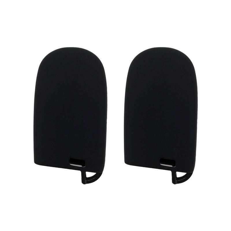 Autobase Silicone Key Fob Cover for Jeep Grand Cherokee Renegade Compass Dodge Challenger Charger Dart Durango Journey Chrysler 200 300 | Car Accessory | Key Protection Case (Black, 2 Pcs) - Image 2