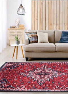 Status Contract 3D Printed Perfect Rugs for Living Area | Rug and for Bedroom |Rug for Dining Table Rug Floor with Anti Slip Backing, 152 X 213 Cm, Kashmiri Red  - Image 1