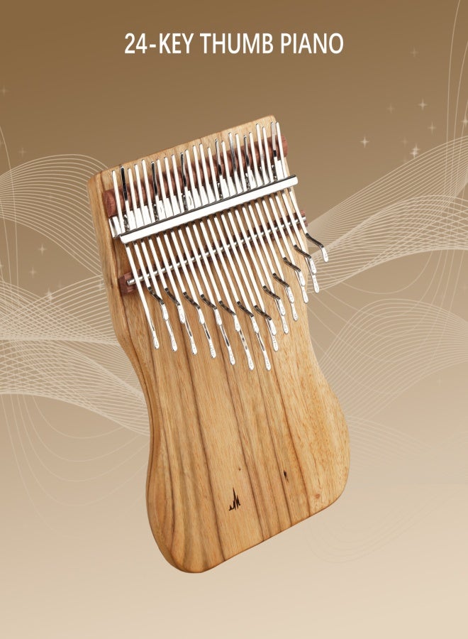 جيكو بيانو الإبهام الخشبي GECKO ذو 24 مفتاحًا، آلة موسيقية صغيرة محمولة لعشاق الموسيقى والمبتدئين، مع حقيبة بسحاب، ومطرقة ضبط، وملصق، وقطعة قماش للتنظيف، وحقيبة تخزين، وكتاب موسيقي. - Image 3