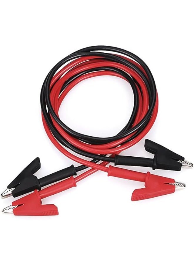 Electrical Test Leads with Dual Alligator Clips, Insulated Multimeter Jumper Wires, 1000V 20A Rated, 1m Heavy-Duty Test Cable Set - Image 1