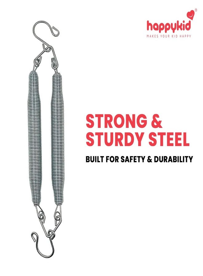 Happykid Baby Cradle Accessories Set | Stainless Steel Baby Hammock Hanger & Dual Springs | Portable and Sturdy Infant Swing Support (Pack of 2) - Image 4