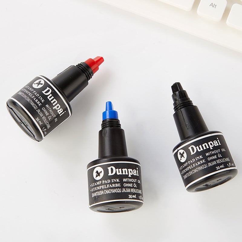 Ink Ink Pad Water-Based Red, Blue, And Black Stamp Ink, Non-Erasable Marker Ink, Posensitive Ink - Image 2