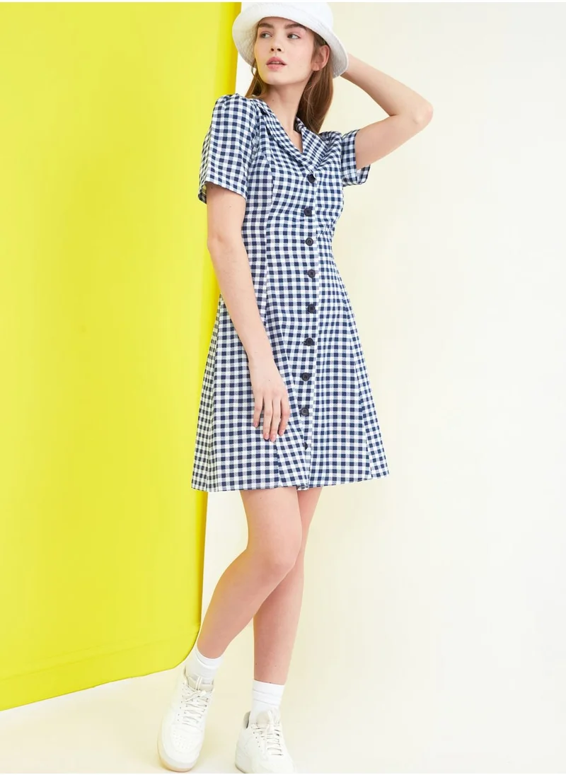 trendyol Checked Shirt Dress