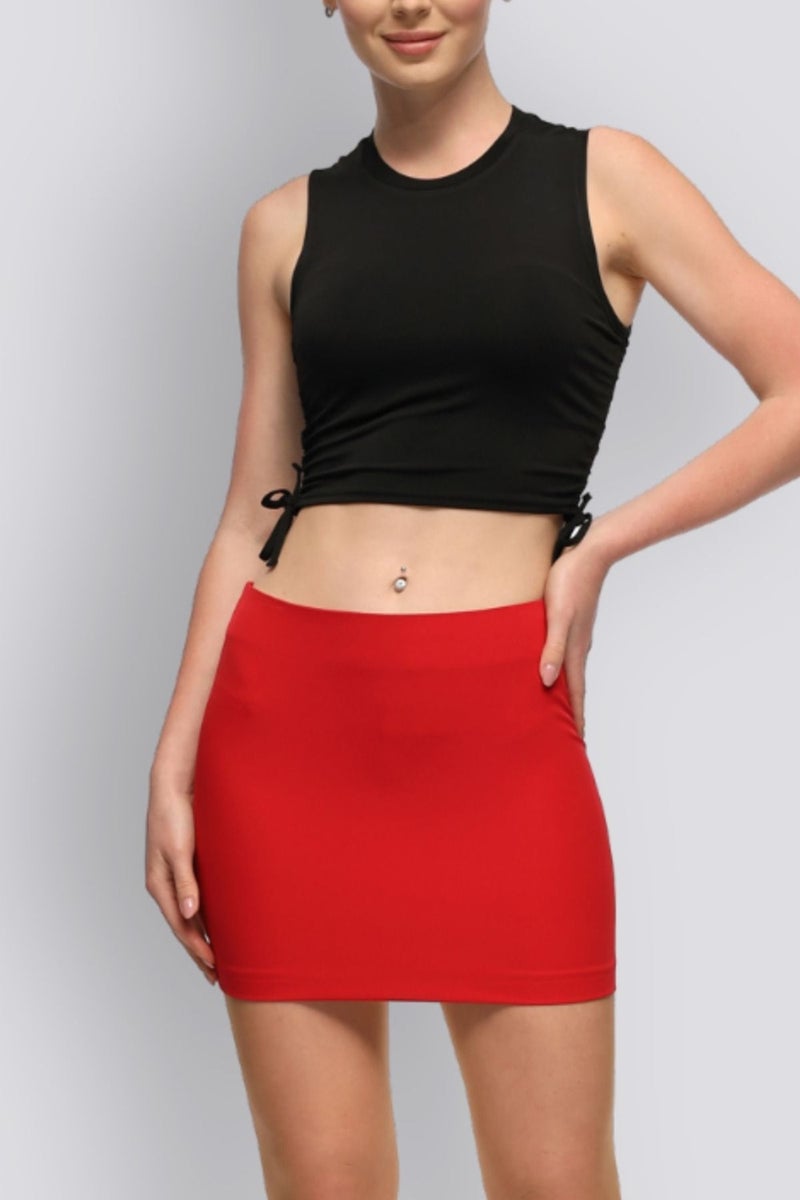 HOX'S Mu | Slim Fit Mini Skirt - Red  - Image 1