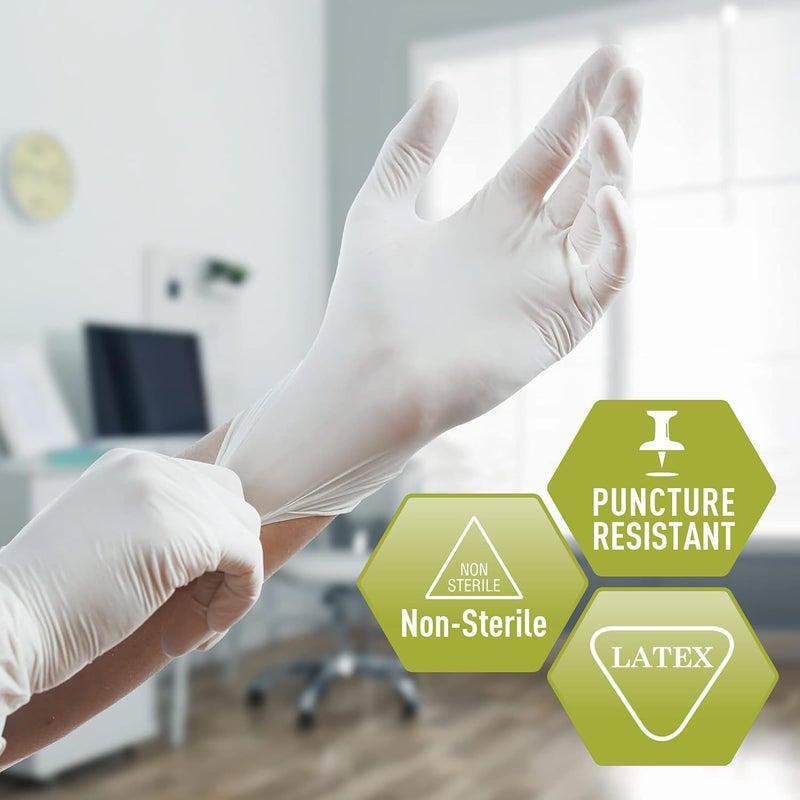 Medpride Medical Latex Examination Gloves (Large, 1000-Count) Ultra-Strong 5 mil Thick, Disposable Powder-Free Gloves for Healthcare & Food Handling Use - Image 2