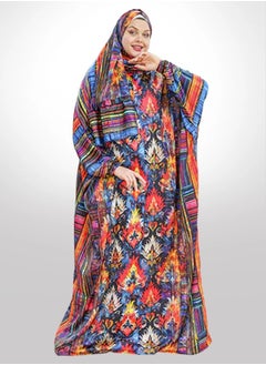 Zmurud Practical Printed silky satin prayer dress with headscarf from zmurud fashion  - Image 1