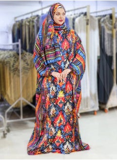 Zmurud Practical Printed silky satin prayer dress with headscarf from zmurud fashion  - Image 3