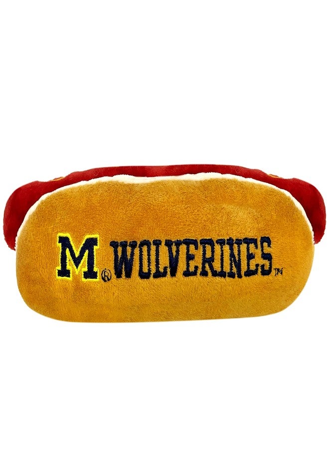 Pets First NCAA Michigan Wolverines HOT Dog Plush Dog & CAT Squeak Toy- Cutest HOT-Dog Snack Plush Toy for Dogs & Cats with Inner Squeaker & Beautiful Football/Basketball Team Name/Logo - Image 2