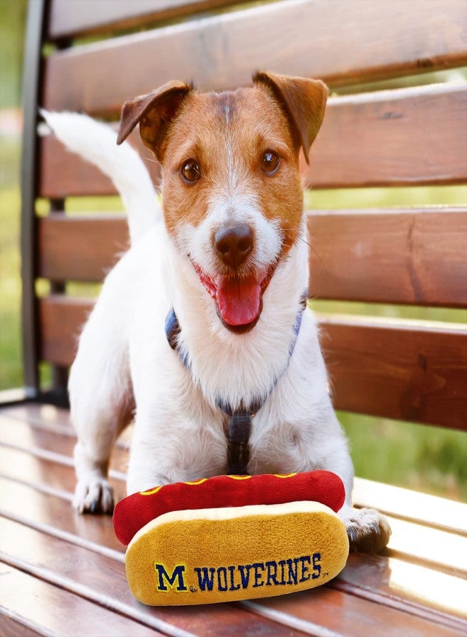 Pets First NCAA Michigan Wolverines HOT Dog Plush Dog & CAT Squeak Toy- Cutest HOT-Dog Snack Plush Toy for Dogs & Cats with Inner Squeaker & Beautiful Football/Basketball Team Name/Logo - Image 5