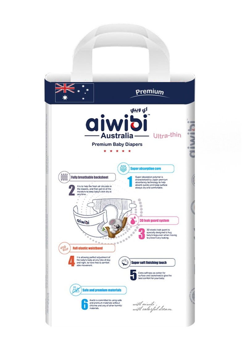 aiwibi baby diapers premium ultra thin size 4-54pcs (8-13kg) - Image 2