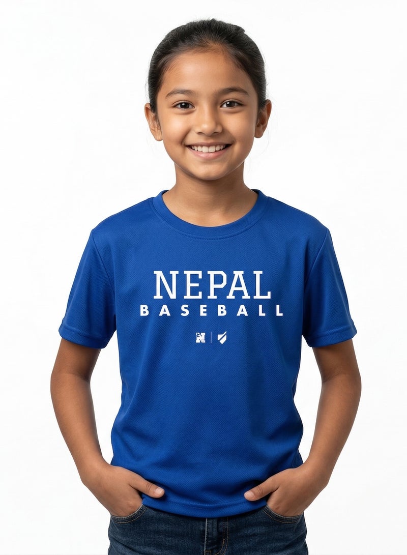 Baseball United Nepal Baseball National Team Kids' Lifestyle T-shirt - Image 1