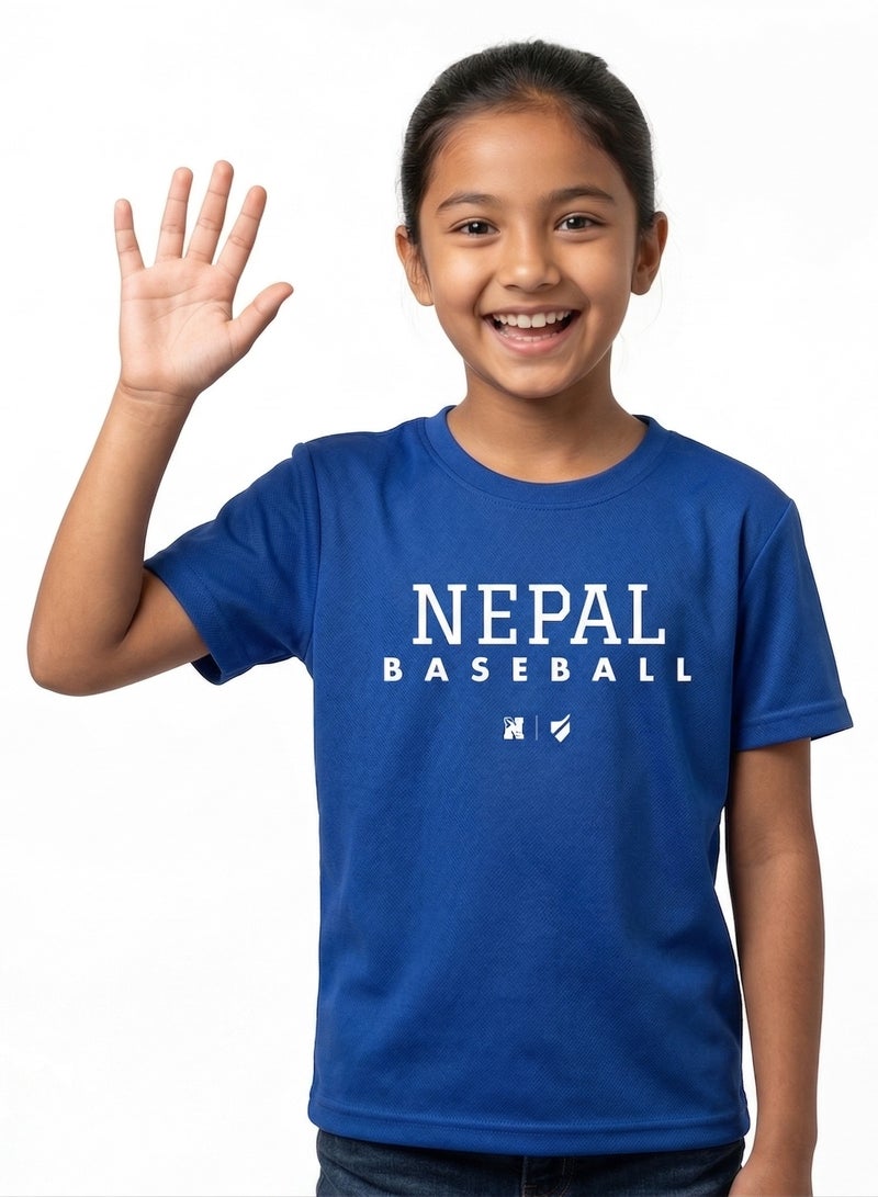 Baseball United Nepal Baseball National Team Kids' Lifestyle T-shirt - Image 3