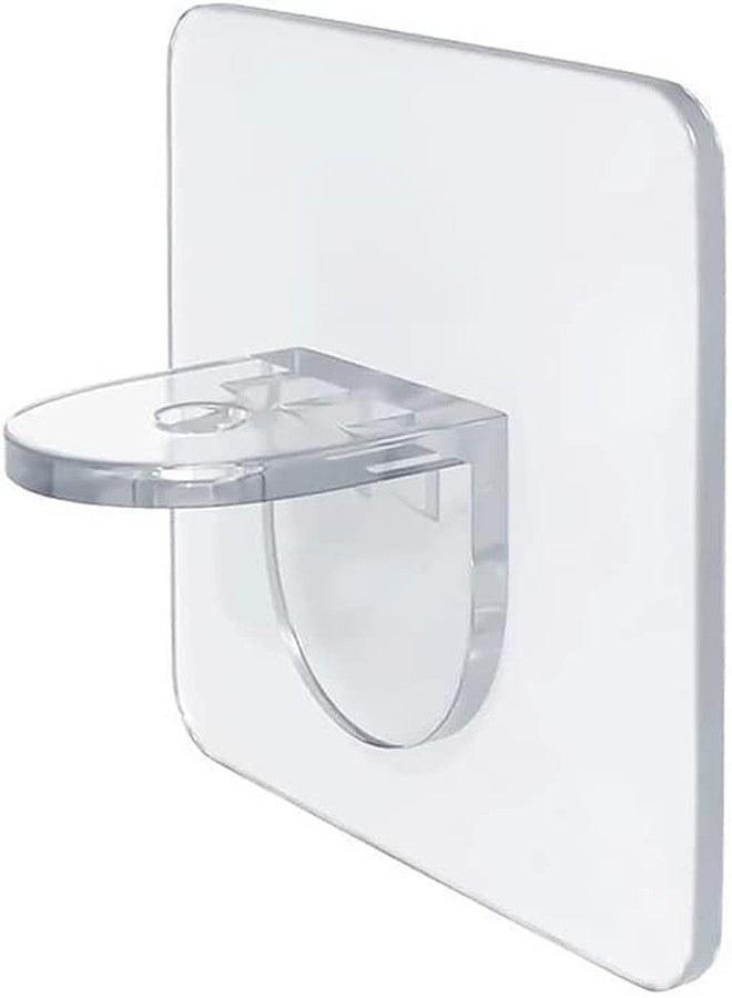 DRIVIJI Shelf Support Brackets L-Shaped Support Triangle, Punch Free Adhesive Clear Plastic Pegs Hanger Holder for Partition Kitchen Bookshelf Wardrobe Bathroom Shelves (Pack of 10) - Image 3