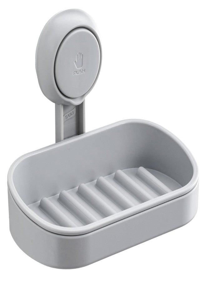 TAILI Soap Holder Soap Dish for Shower, Suction Cup Soap Holder for Shower Wall, Bathroom Accessories, Removable Strong Hold Soap Saver, Drill Free, ABS Material, Grey - Image 1