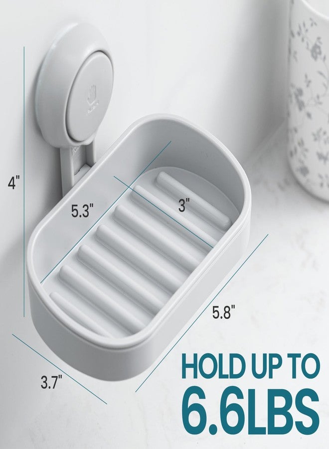 TAILI Soap Holder Soap Dish for Shower, Suction Cup Soap Holder for Shower Wall, Bathroom Accessories, Removable Strong Hold Soap Saver, Drill Free, ABS Material, Grey - Image 4