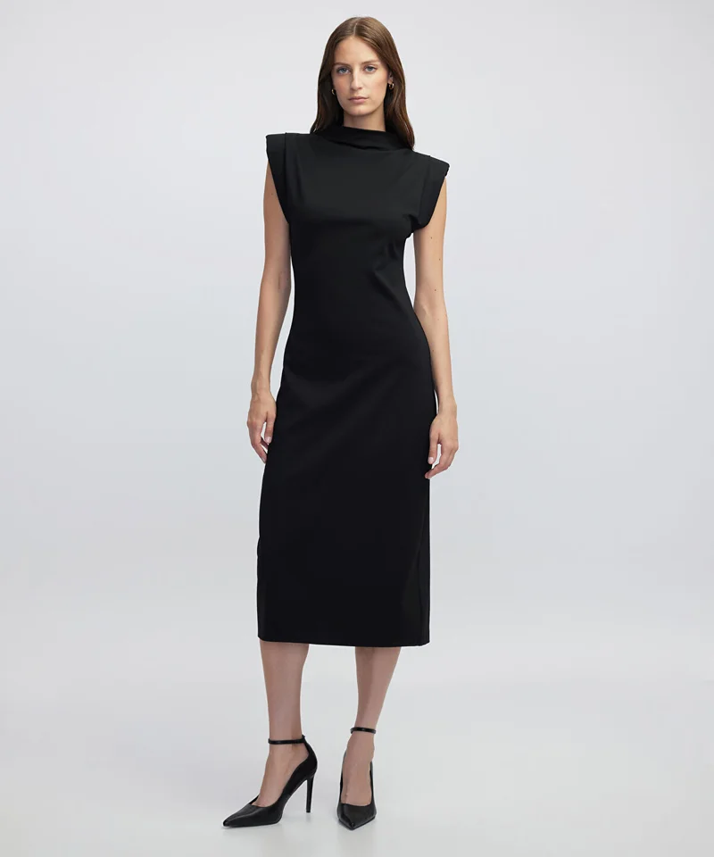 ابيكول Dress with Shoulder Pads