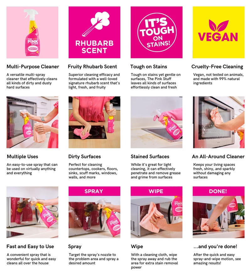 Stardrops - The Pink Stuff - The Miracle Multi-Purpose Cleaning Spray 750ml 3-Pack Bundle (3 Multi-Purpose Spray) - Image 3