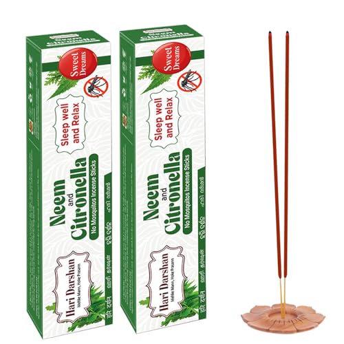 Hari Darshan Neem and Citronella Mosquito Repellent Agarbatti | Natural and Herbal Incense Sticks for Repelling Mosquitoes | Low Smoke | 240 Mosquito Sticks (2 Packs of 12x10) - Image 3