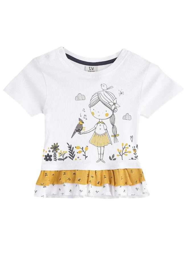 victor and jane Layered Hem Printed Top & Shorts Set by Styli