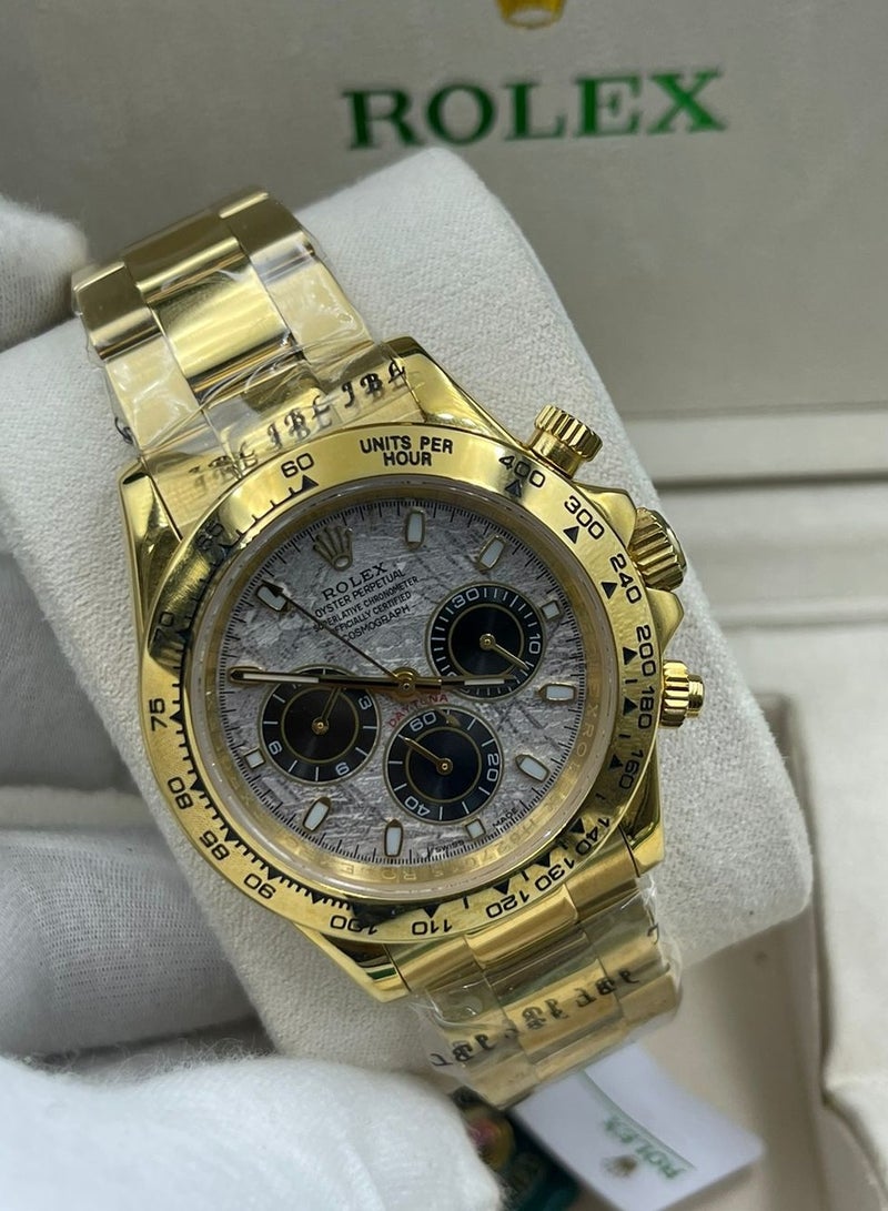 Rolex Men's automatic steel watch with black and gray dial 
