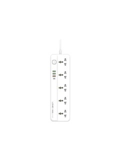 LDNIO SC5415 Universal Power Strip With 4 USB Port PD/QC 3.0 20W Power, 5 Outlets And Switch Button, 2500W - White  - Image 1