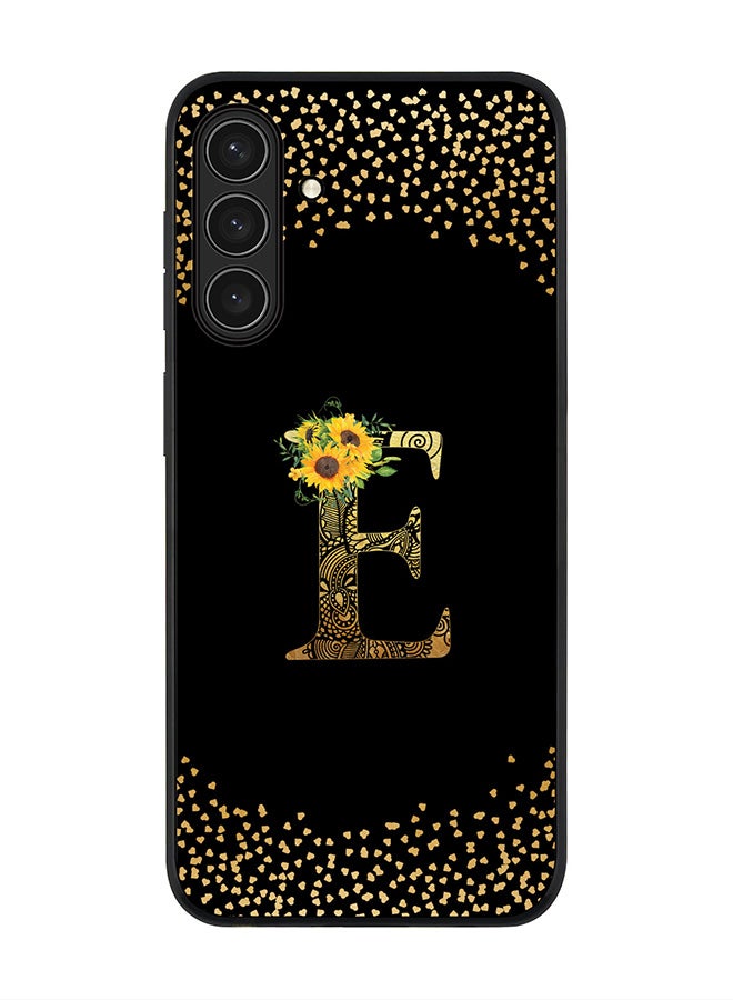 Stylizedd For Samsung Galaxy A17 / A17 4G Case,Slim fit Camera Protection, Shockproof Thin Phone cover  - Custom Floral Monogram - E ( Black )