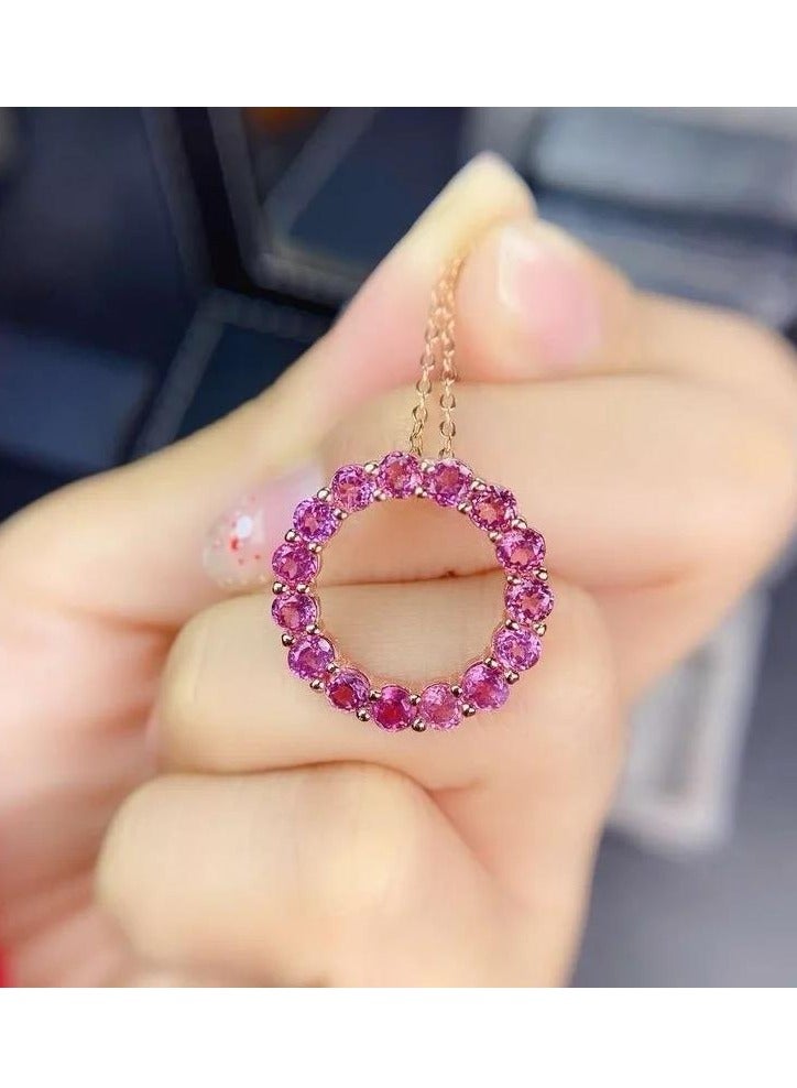 OtherMax 925 silver necklace plated with gold water and crowned with a precious stone - Image 3