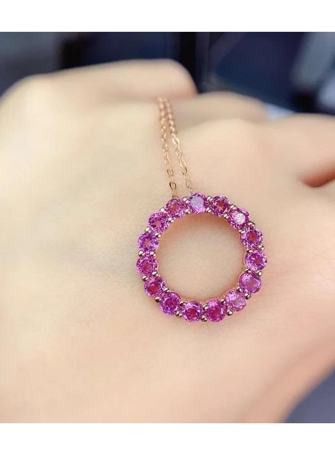 OtherMax 925 silver necklace plated with gold water and crowned with a precious stone - Image 1