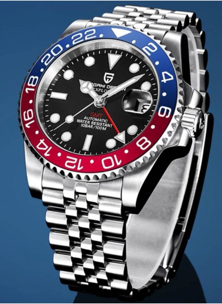 PAGANI DESIGN - Automatic GMT Pepsi Bezel Jubilee Strap Watch for Men - Image 1